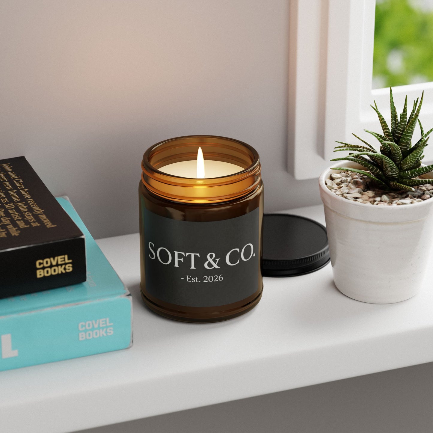 Soy Candle — Soft & Co. Amber Jar Scented Candle (Multiple Sizes)