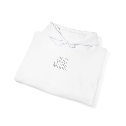 'Out of Office Mode" Light Embroidered Minimalist Hoodie — Subtle Text Chest & Sleeve