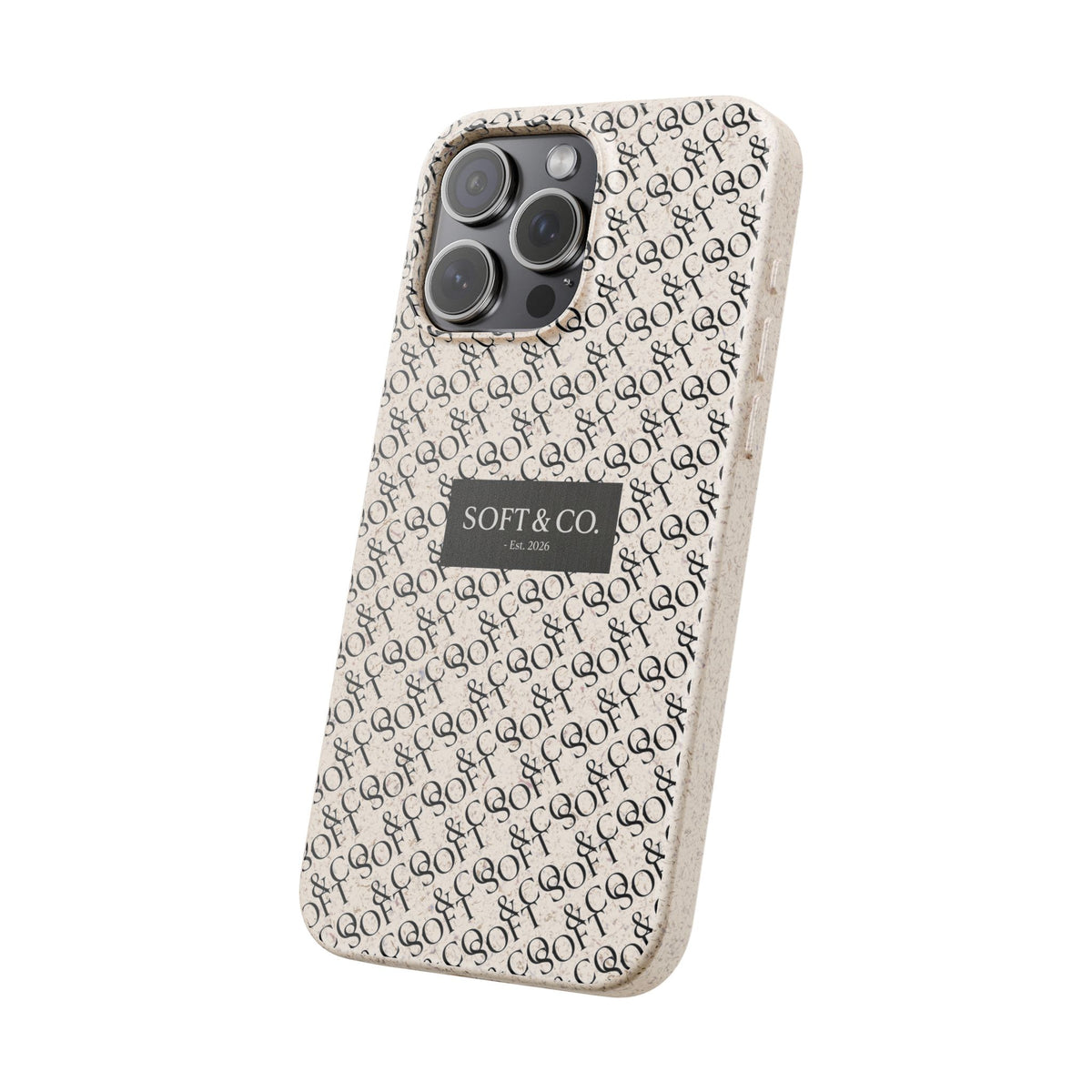 Biodegradable Phone Case — Eco-Friendly 'SOFT & CO.' Monogram Protective Cover