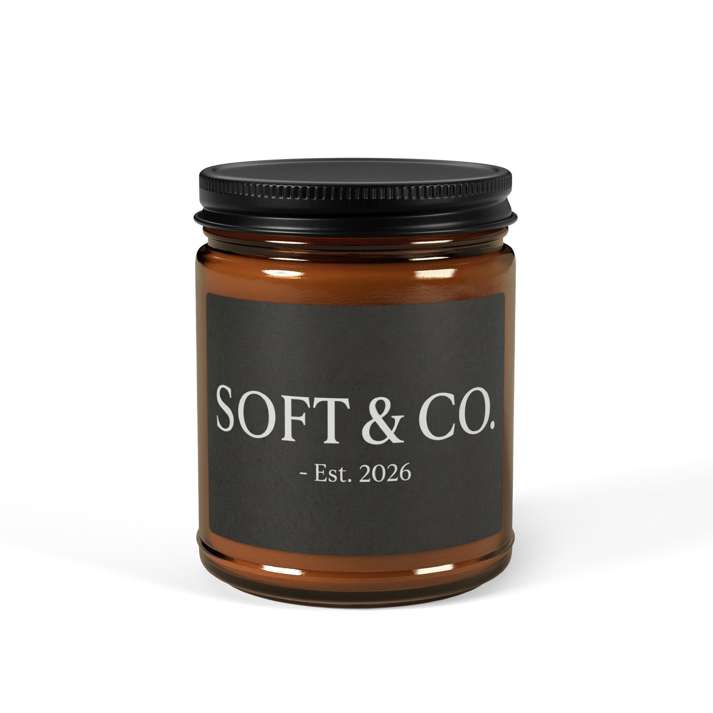 Soy Candle — Soft & Co. Amber Jar Scented Candle (Multiple Sizes)