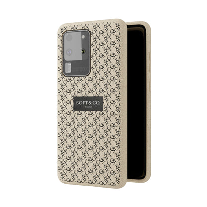 Biodegradable Phone Case — Eco-Friendly 'SOFT & CO.' Monogram Protective Cover