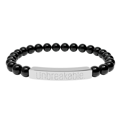 "Unbreakable" Natural Stone Bar Bracelet — Stretch Beaded Healing Jewelry