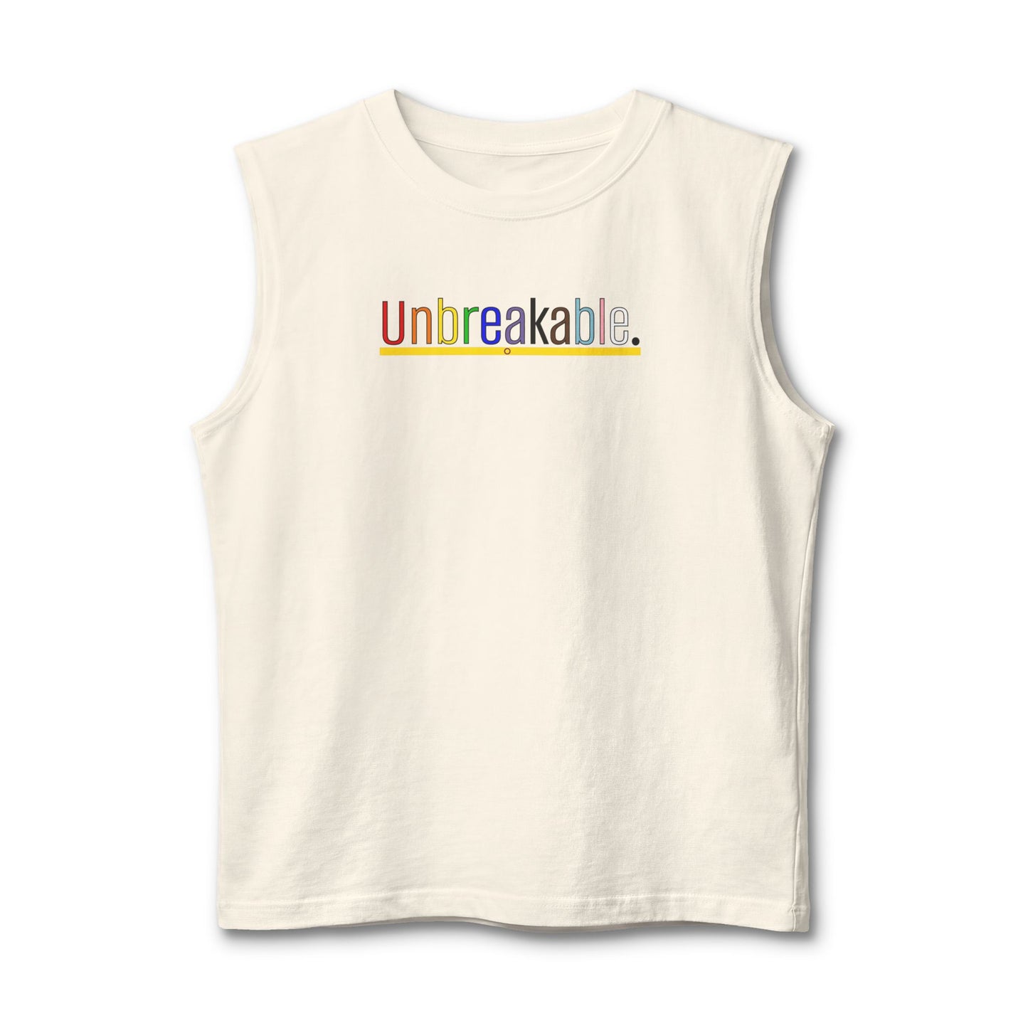 Pride 'Unbreakable' Rainbow Muscle Tank — Inspirational Sleeveless Tee
