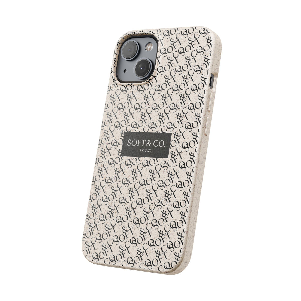 Biodegradable Phone Case — Eco-Friendly 'SOFT & CO.' Monogram Protective Cover
