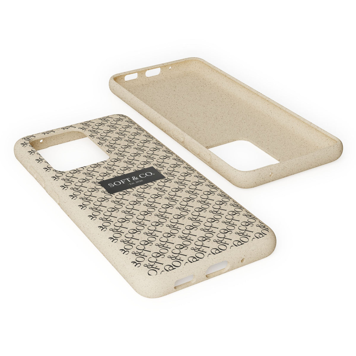 Biodegradable Phone Case — Eco-Friendly 'SOFT & CO.' Monogram Protective Cover