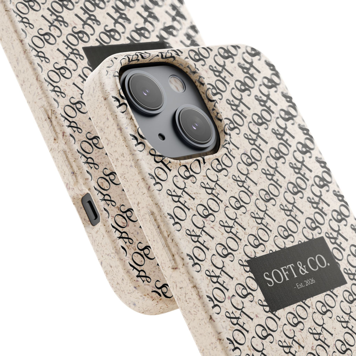 Biodegradable Phone Case — Eco-Friendly 'SOFT & CO.' Monogram Protective Cover