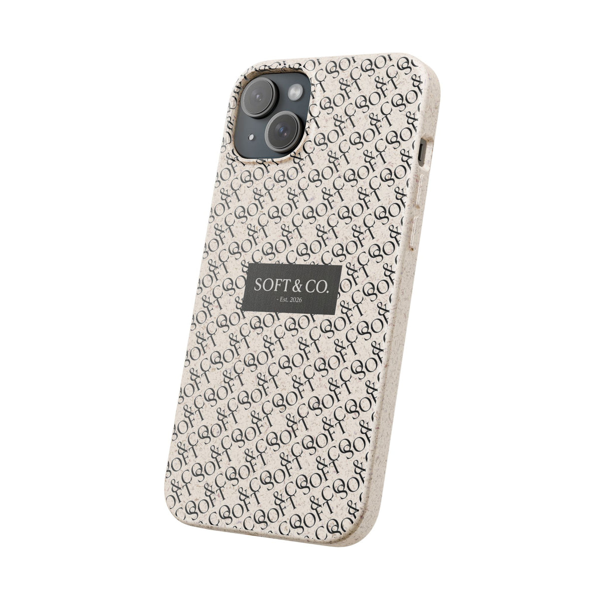 Biodegradable Phone Case — Eco-Friendly 'SOFT & CO.' Monogram Protective Cover