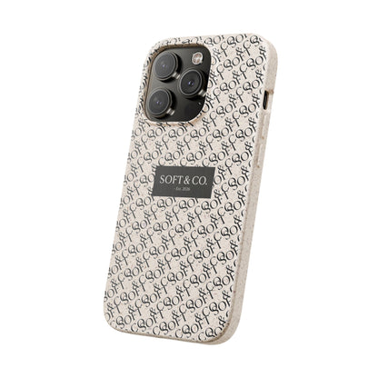 Biodegradable Phone Case — Eco-Friendly 'SOFT & CO.' Monogram Protective Cover