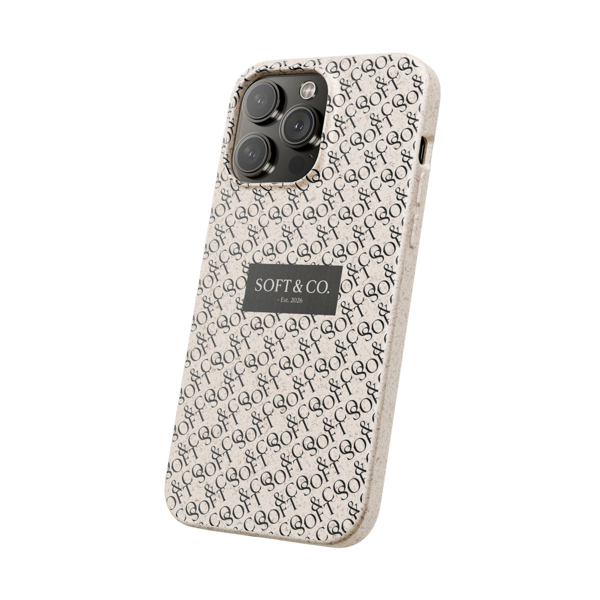 Biodegradable Phone Case — Eco-Friendly 'SOFT & CO.' Monogram Protective Cover