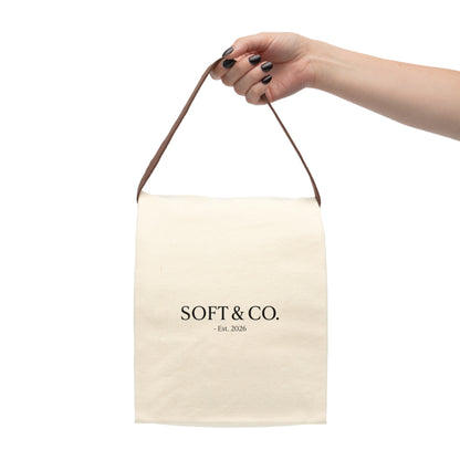 Canvas Lunch Bag with Strap — Insulated Portable Tote for Work, School & Travel