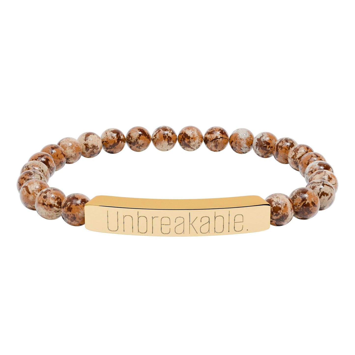 "Unbreakable" Natural Stone Bar Bracelet — Stretch Beaded Healing Jewelry