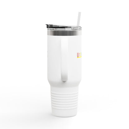 Pride 'Unbreakable.' 40oz Insulated Travel Mug — Soft & Co. Stainless Tumbler with Straw