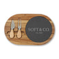 Engraved Acacia Charcuterie Board with Slate Insert & Cheese Tools