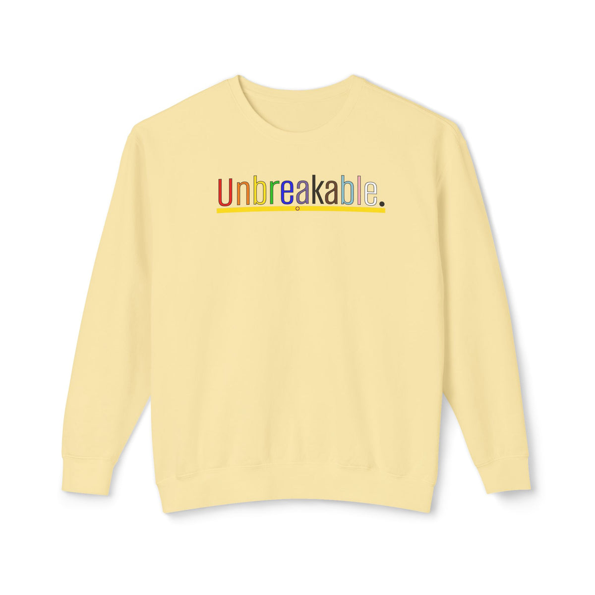 Pride 'Unbreakable.' Minimalist Crewneck Sweatshirt — Lightweight Casual Pullover