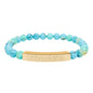 "Unbreakable" Natural Stone Bar Bracelet — Stretch Beaded Healing Jewelry