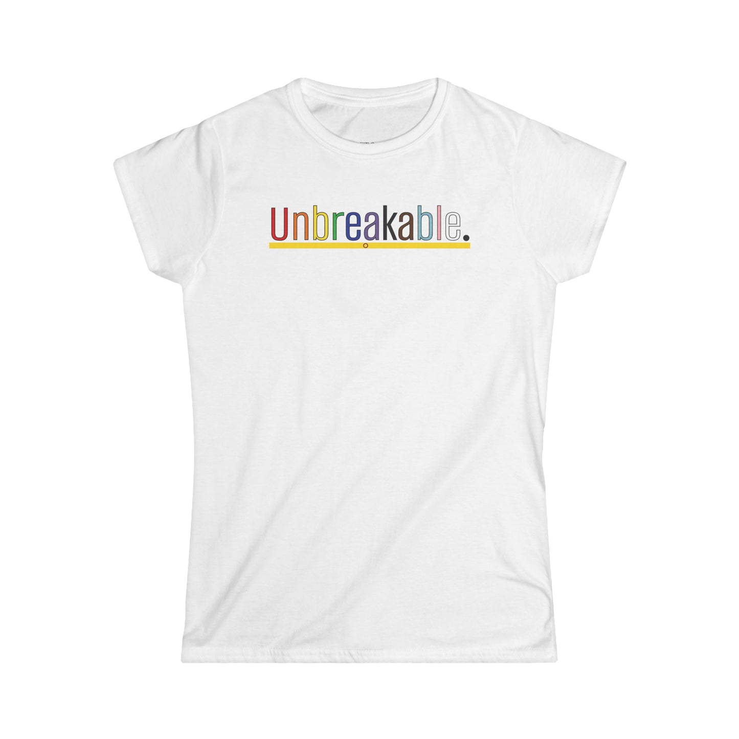 Pride 'Unbreakable.' — Women's White Minimalist Graphic Tee