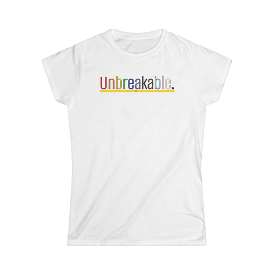 Pride 'Unbreakable.' — Women's White Minimalist Graphic Tee