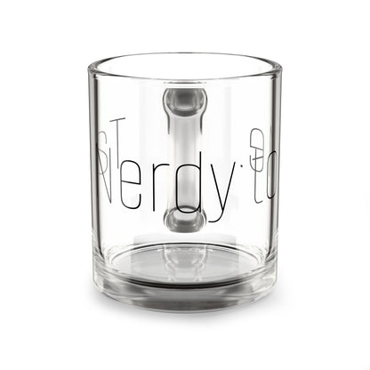 'Talk Nerdy to Me.' 10oz Glass Mug – Minimalist Skinny Script Coffee Cup
