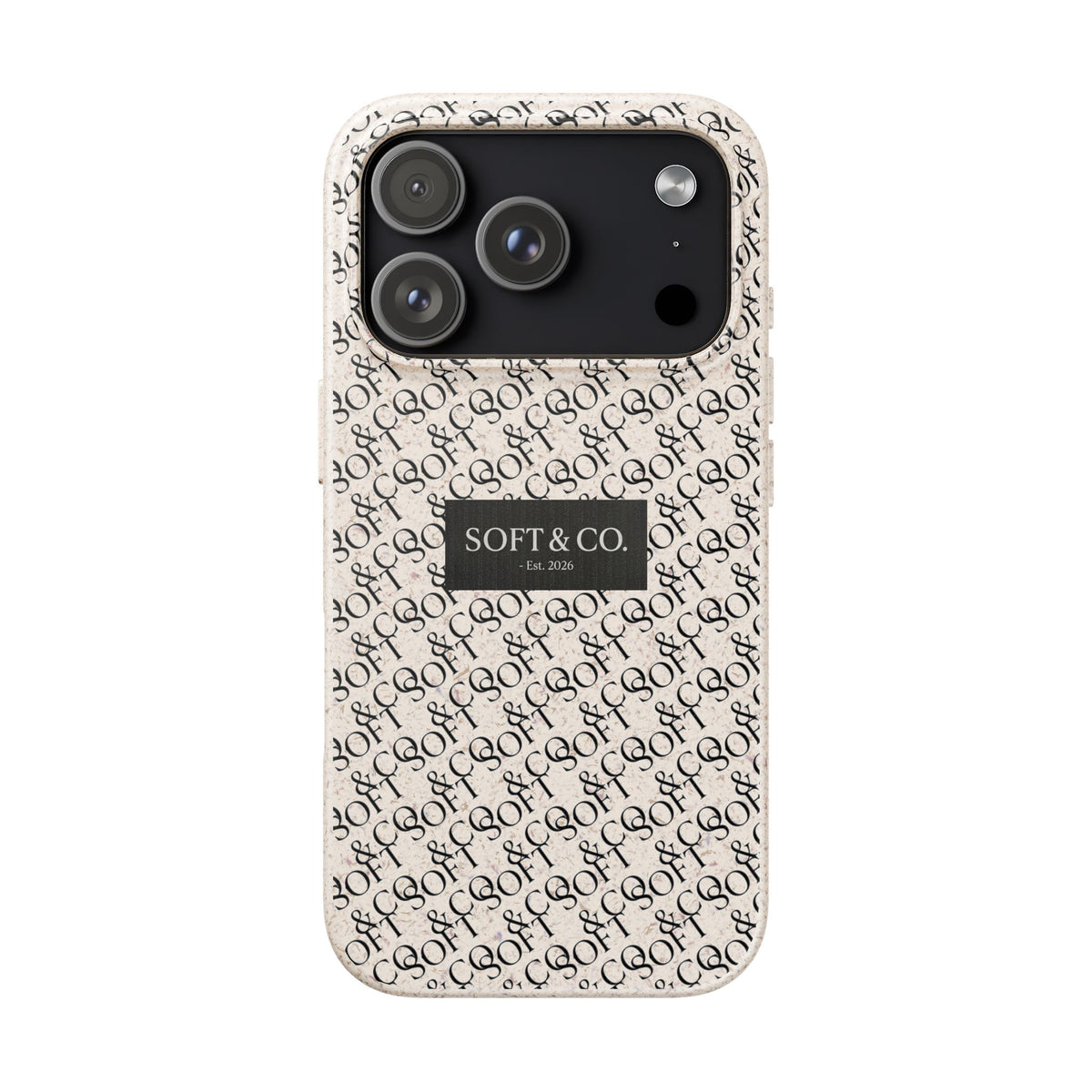 Biodegradable Phone Case — Eco-Friendly 'SOFT & CO.' Monogram Protective Cover
