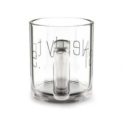 'Talk Nerdy to Me.' 10oz Glass Mug – Minimalist Skinny Script Coffee Cup