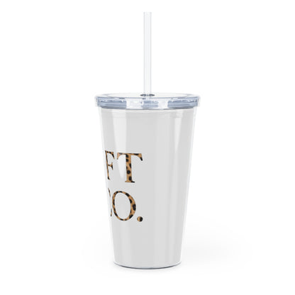 Cheetah Logo - 'SOFT & CO.' Plastic Tumbler with Straw