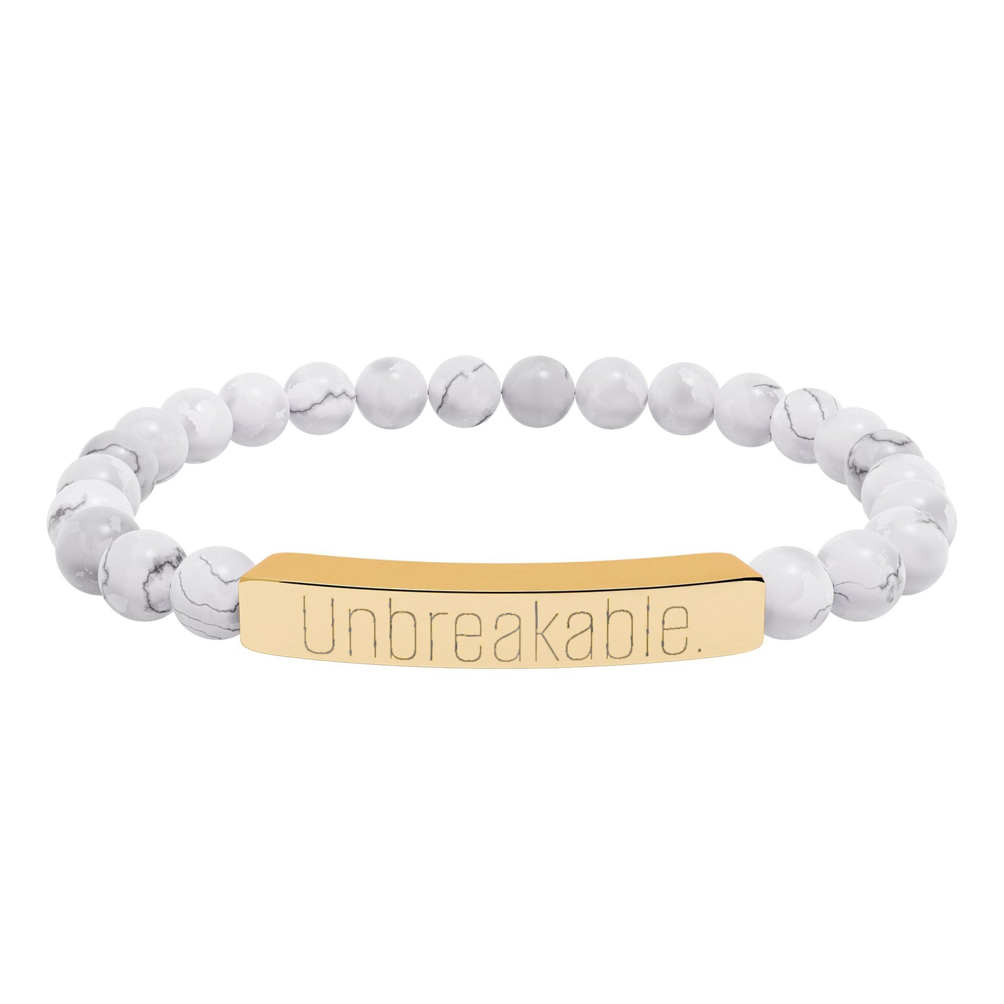 "Unbreakable" Natural Stone Bar Bracelet — Stretch Beaded Healing Jewelry