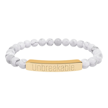 "Unbreakable" Natural Stone Bar Bracelet — Stretch Beaded Healing Jewelry