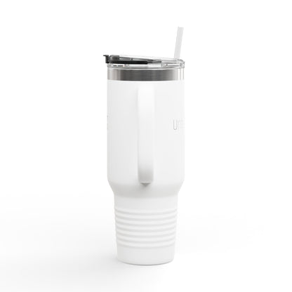 'Unbreakable.' 40oz Insulated Travel Mug — Soft & Co. Stainless Tumbler with Straw