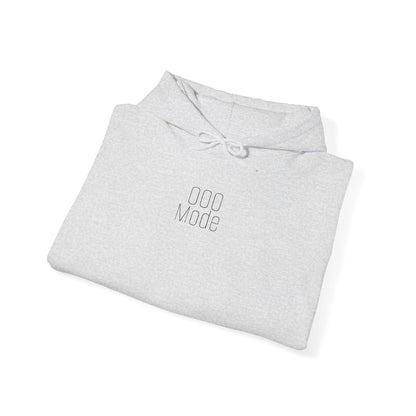 'Out of Office Mode" Light Embroidered Minimalist Hoodie — Subtle Text Chest & Sleeve