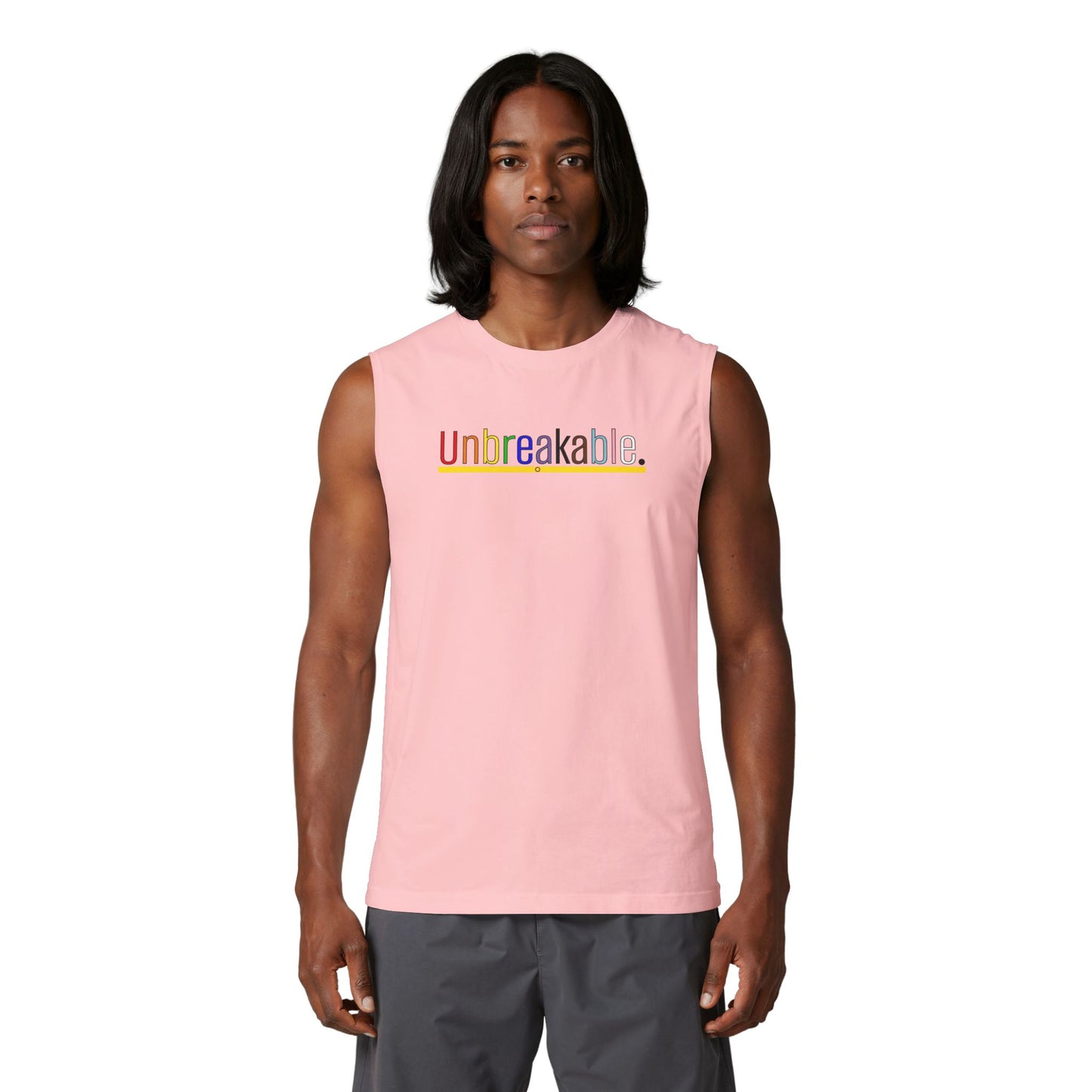 Pride 'Unbreakable' Rainbow Muscle Tank — Inspirational Sleeveless Tee