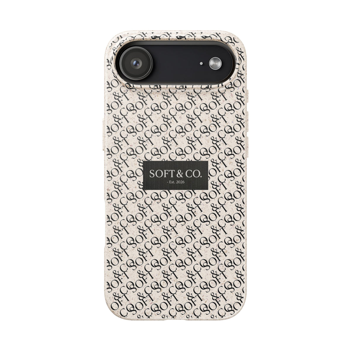 Biodegradable Phone Case — Eco-Friendly 'SOFT & CO.' Monogram Protective Cover