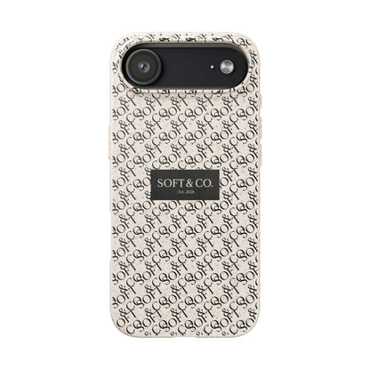 Biodegradable Phone Case — Eco-Friendly 'SOFT & CO.' Monogram Protective Cover