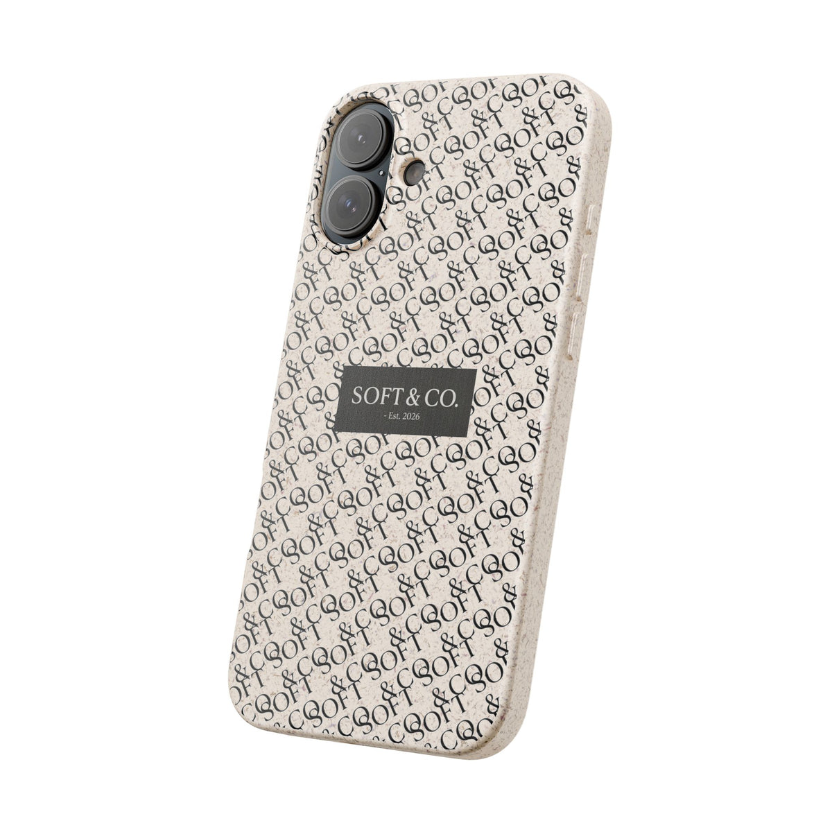 Biodegradable Phone Case — Eco-Friendly 'SOFT & CO.' Monogram Protective Cover