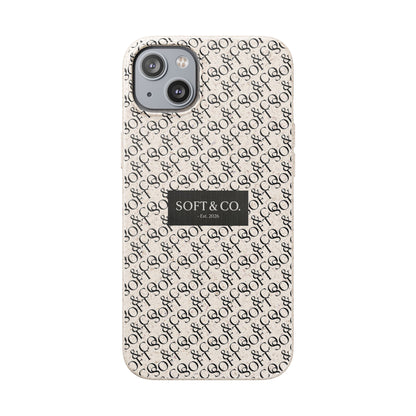Biodegradable Phone Case — Eco-Friendly 'SOFT & CO.' Monogram Protective Cover