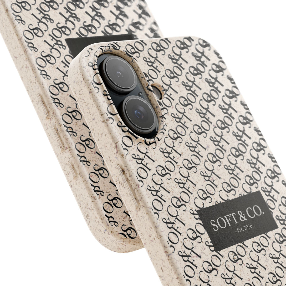 Biodegradable Phone Case — Eco-Friendly 'SOFT & CO.' Monogram Protective Cover