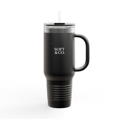 'Unbreakable.' 40oz Insulated Travel Mug — Soft & Co. Stainless Tumbler with Straw