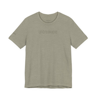 Unbreakable T-Shirt — Bold 'Unbreakable.' Graphic Tee for Resilience & Motivation