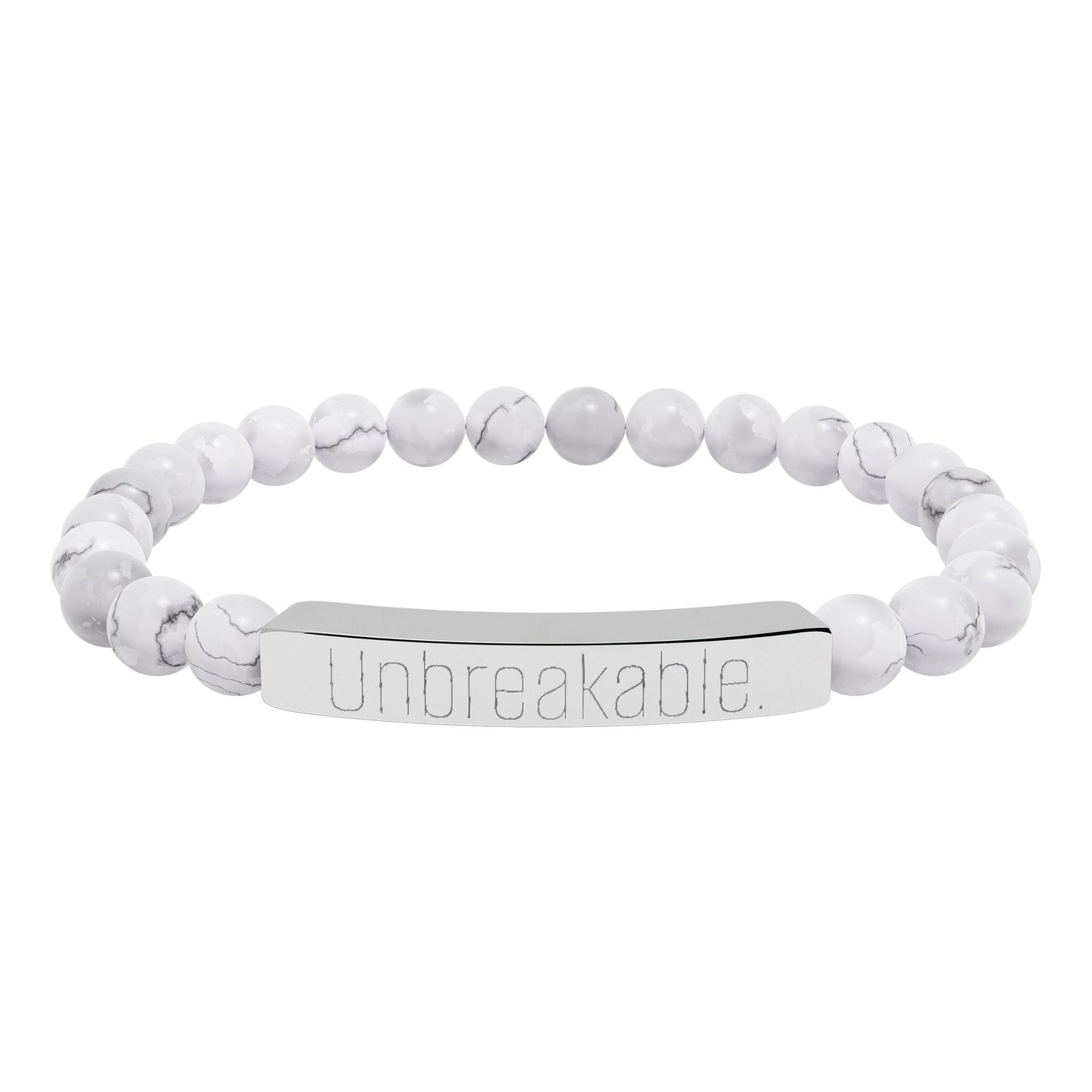 "Unbreakable" Natural Stone Bar Bracelet — Stretch Beaded Healing Jewelry
