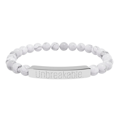"Unbreakable" Natural Stone Bar Bracelet — Stretch Beaded Healing Jewelry