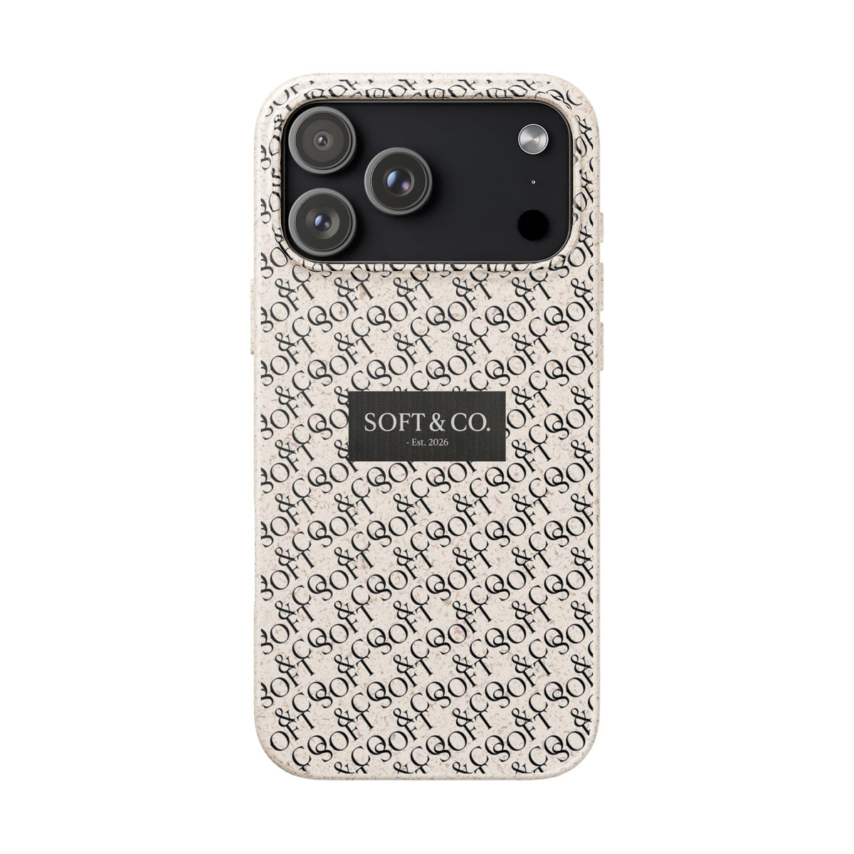 Biodegradable Phone Case — Eco-Friendly 'SOFT & CO.' Monogram Protective Cover