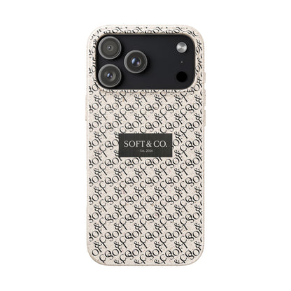 Biodegradable Phone Case — Eco-Friendly 'SOFT & CO.' Monogram Protective Cover
