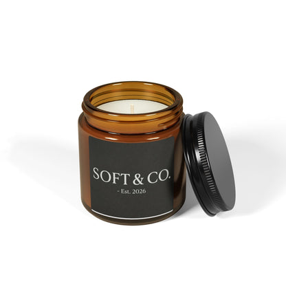 Soy Candle — Soft & Co. Amber Jar Scented Candle (Multiple Sizes)