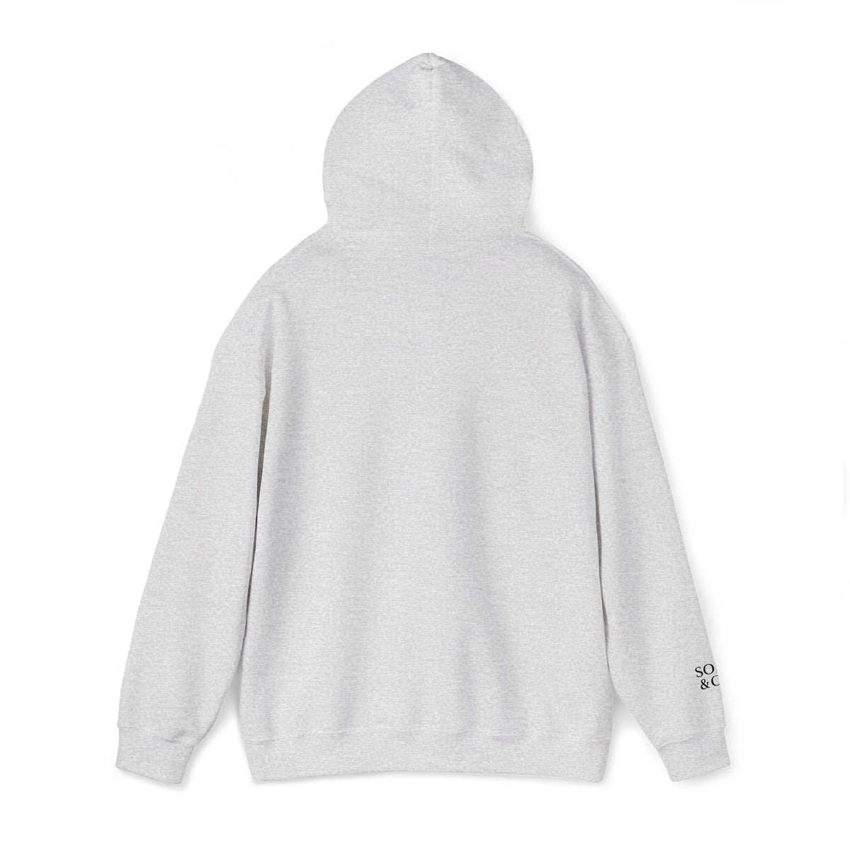 'Out of Office Mode" Light Embroidered Minimalist Hoodie — Subtle Text Chest & Sleeve