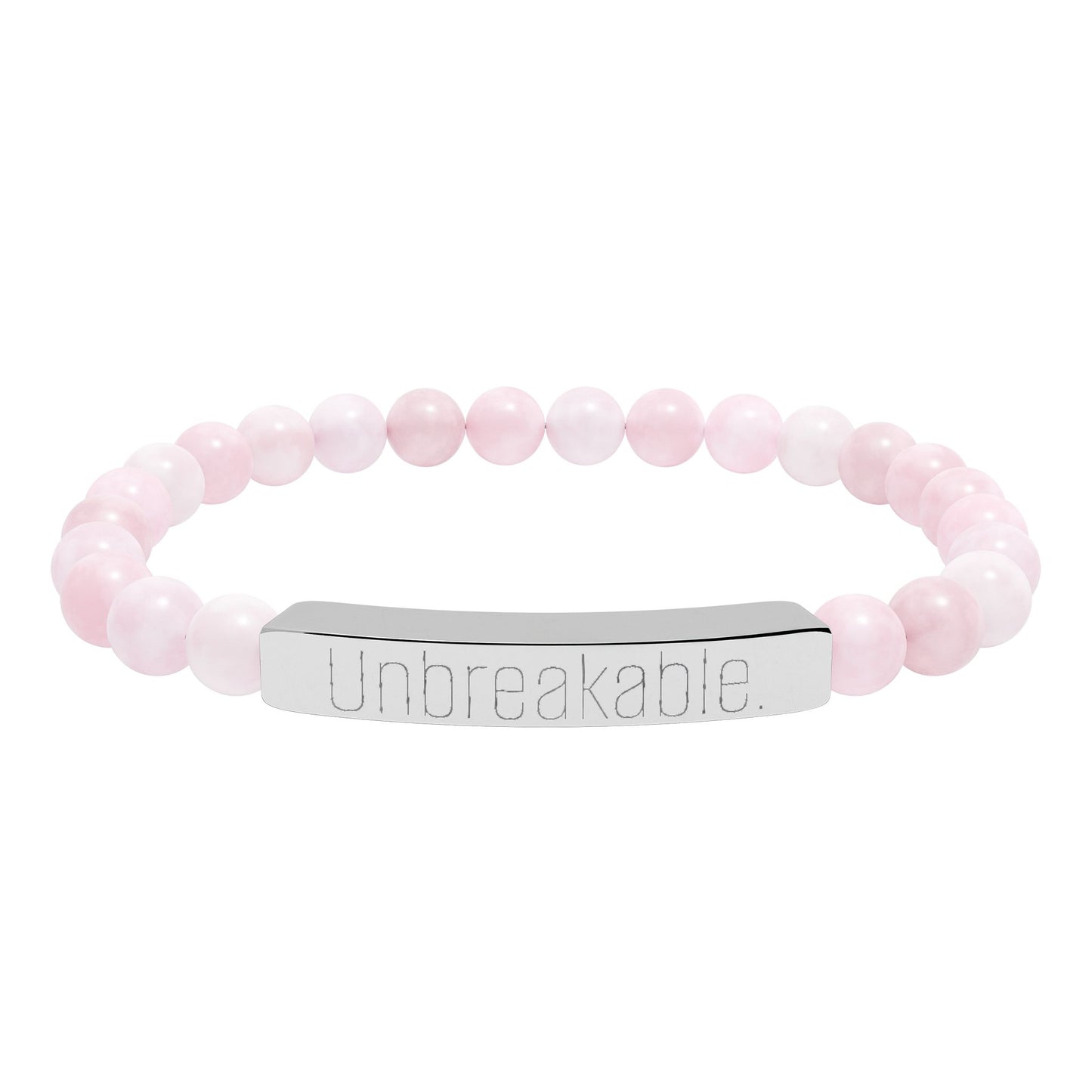 "Unbreakable" Natural Stone Bar Bracelet — Stretch Beaded Healing Jewelry