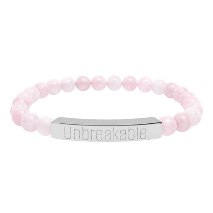 "Unbreakable" Natural Stone Bar Bracelet — Stretch Beaded Healing Jewelry