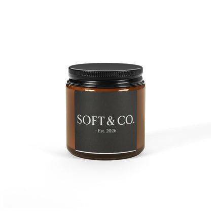 Soy Candle — Soft & Co. Amber Jar Scented Candle (Multiple Sizes)