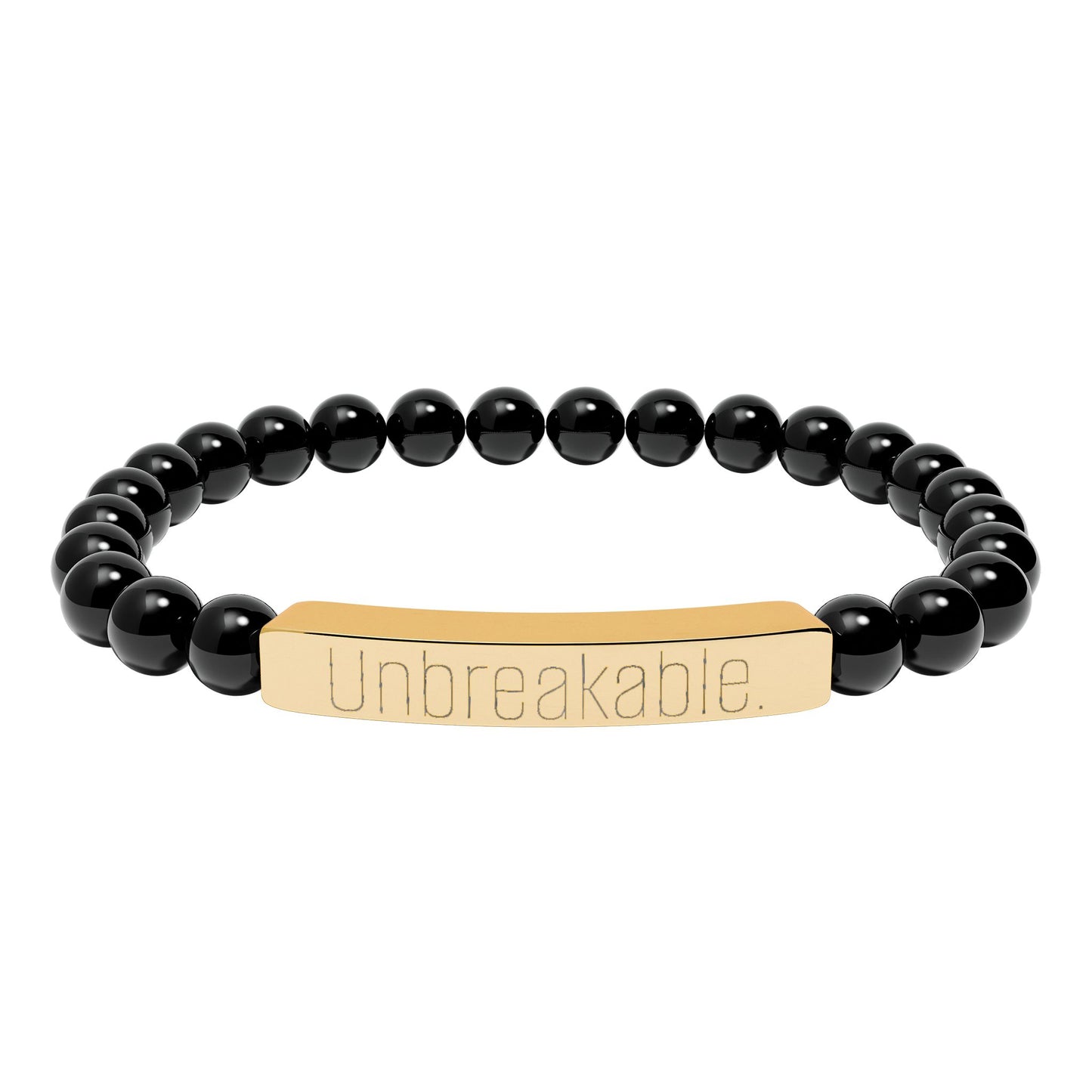 "Unbreakable" Natural Stone Bar Bracelet — Stretch Beaded Healing Jewelry