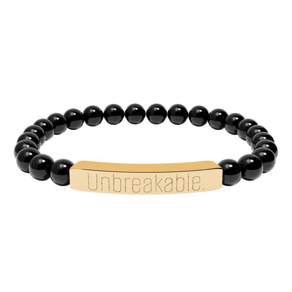 "Unbreakable" Natural Stone Bar Bracelet — Stretch Beaded Healing Jewelry