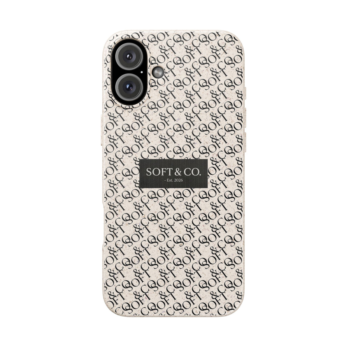 Biodegradable Phone Case — Eco-Friendly 'SOFT & CO.' Monogram Protective Cover