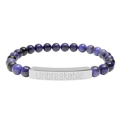 "Unbreakable" Natural Stone Bar Bracelet — Stretch Beaded Healing Jewelry